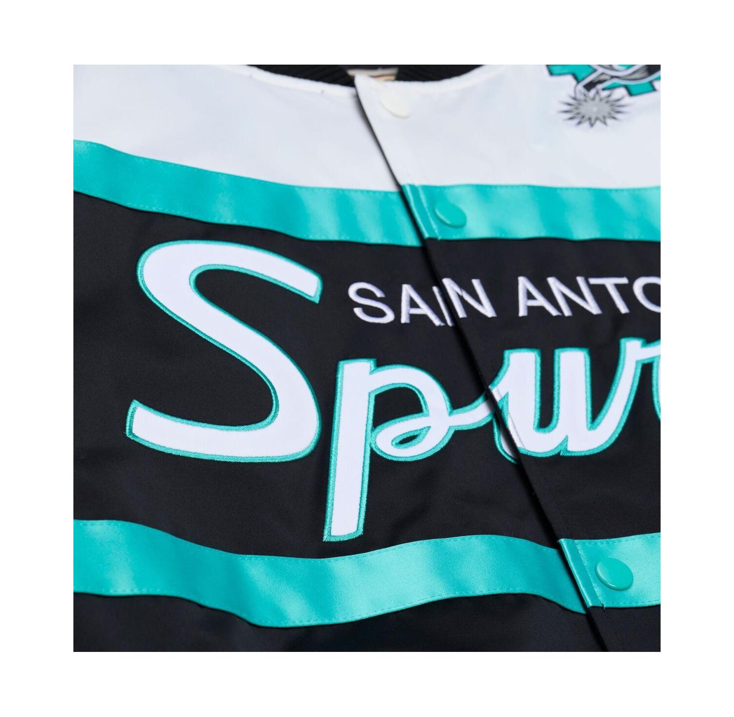 Men's Black San Antonio Spurs Hardwood Classics Head Coach Lightweight Satin Full-Snap Jacket