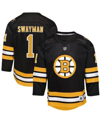 Big Boys and Girls Jeremy Swayman Black Boston Bruins Home Replica Jersey