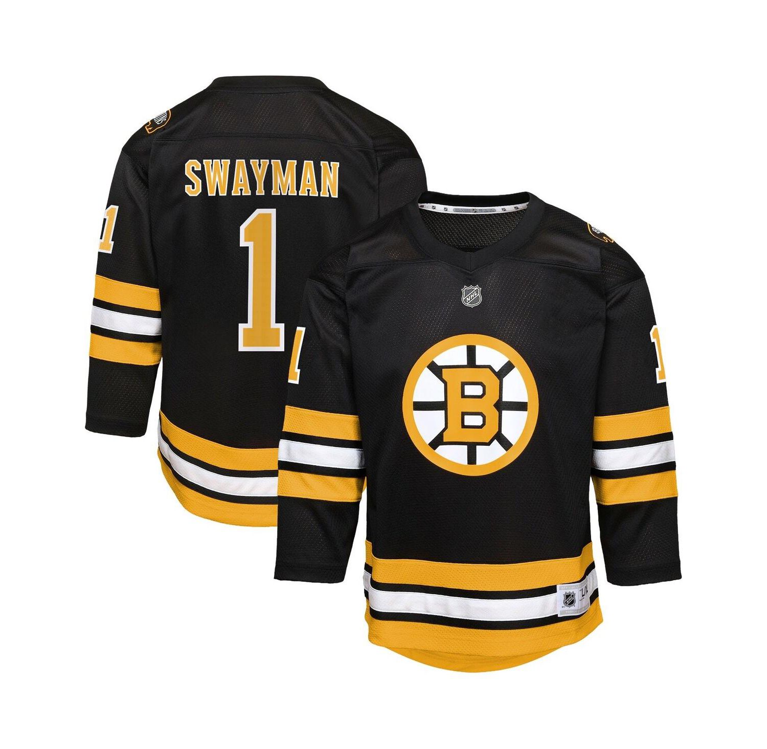 Big Boys and Girls Jeremy Swayman Black Boston Bruins Home Replica Jersey