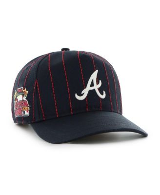 x Rawlings Men's Navy Atlanta Braves Pinstripe Hitch Adjustable Hat