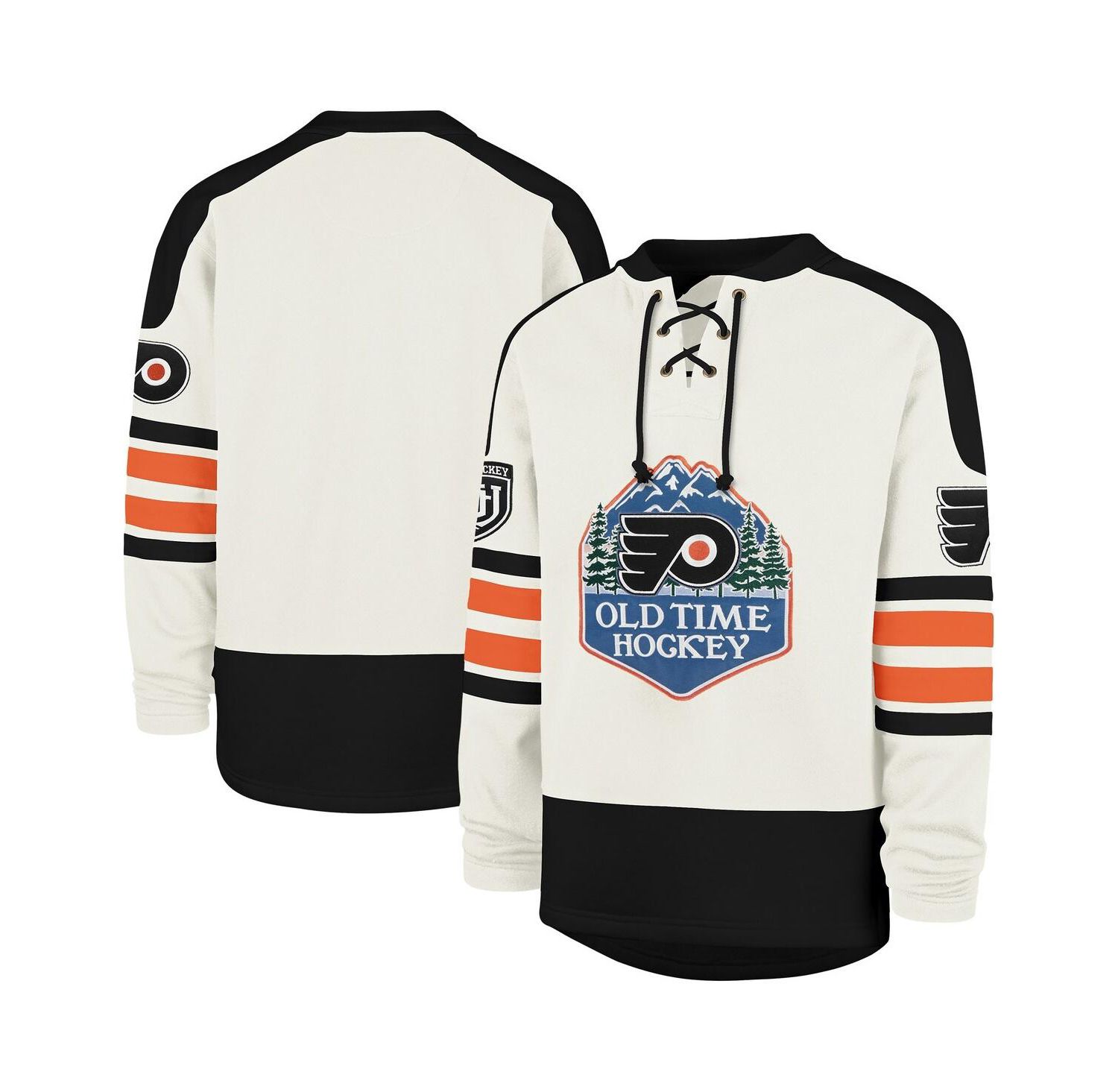 Men's Cream Philadelphia Flyers Pond Hockey Trio Eternal Lacer Sweatshirt