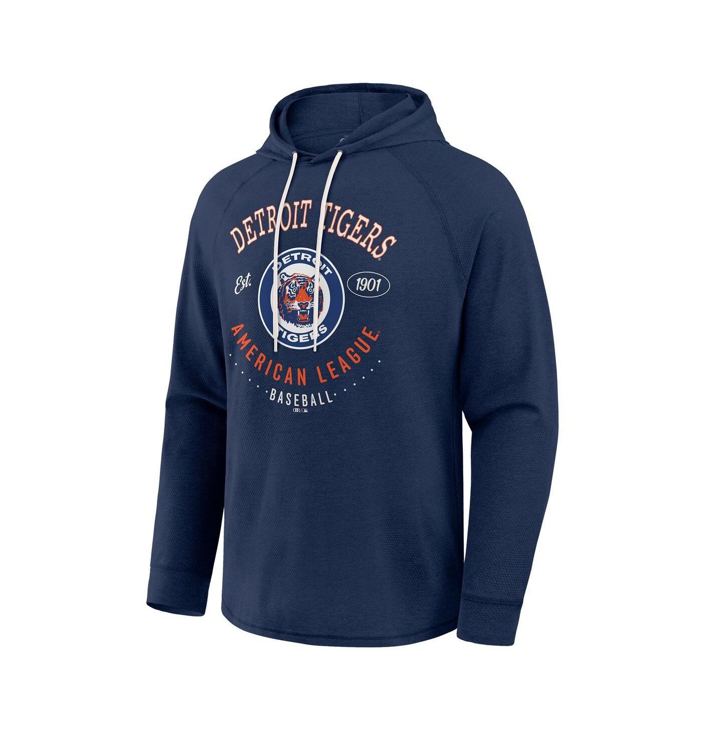 Мужская футболка Mojo Darius Rucker Collection by Fanatics Blue Detroit Tigers Raglan Hooded Long Sleeve — фото 2