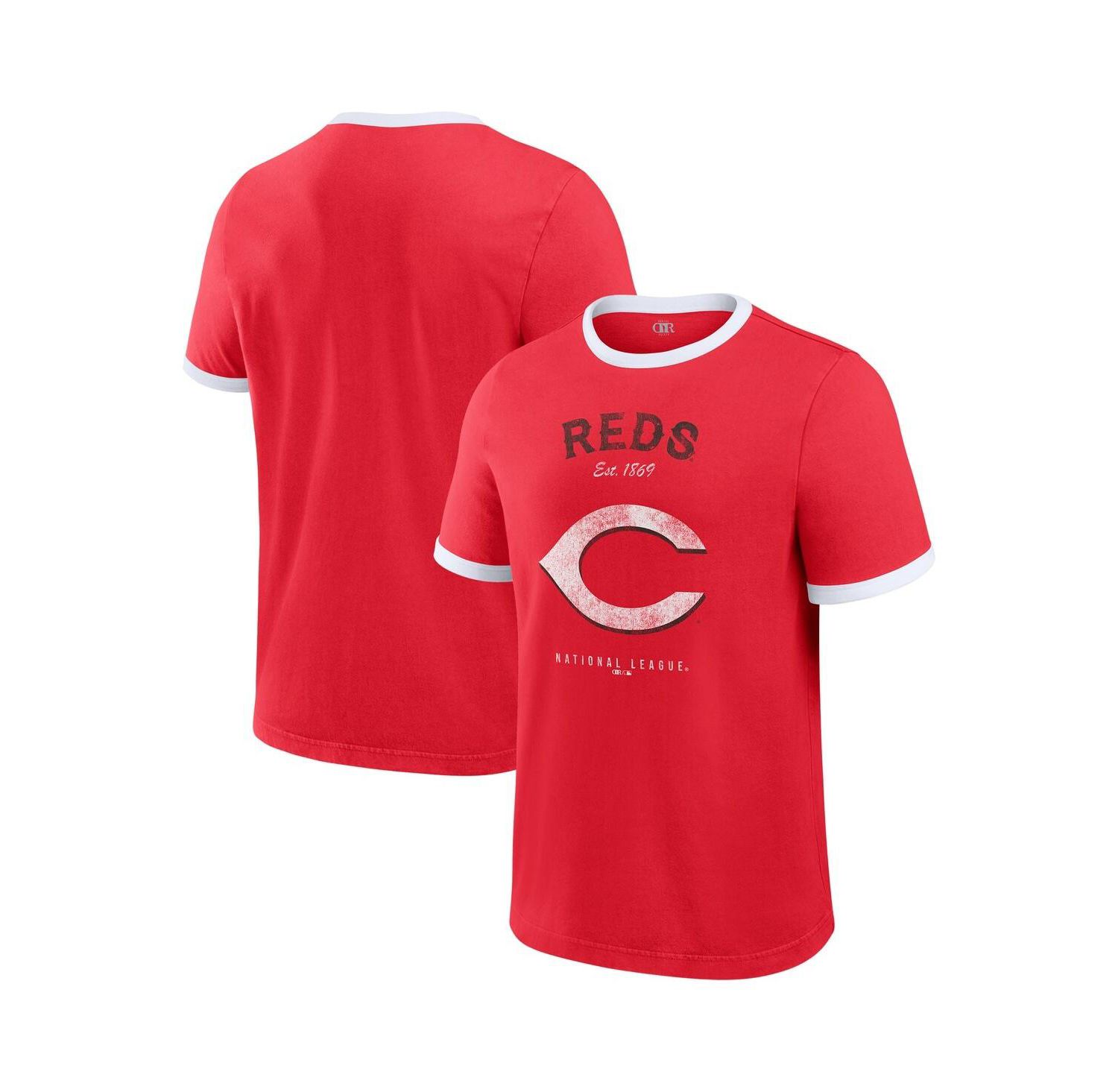 Men's Red Cincinnati Reds Washed Ringer T-Shirt