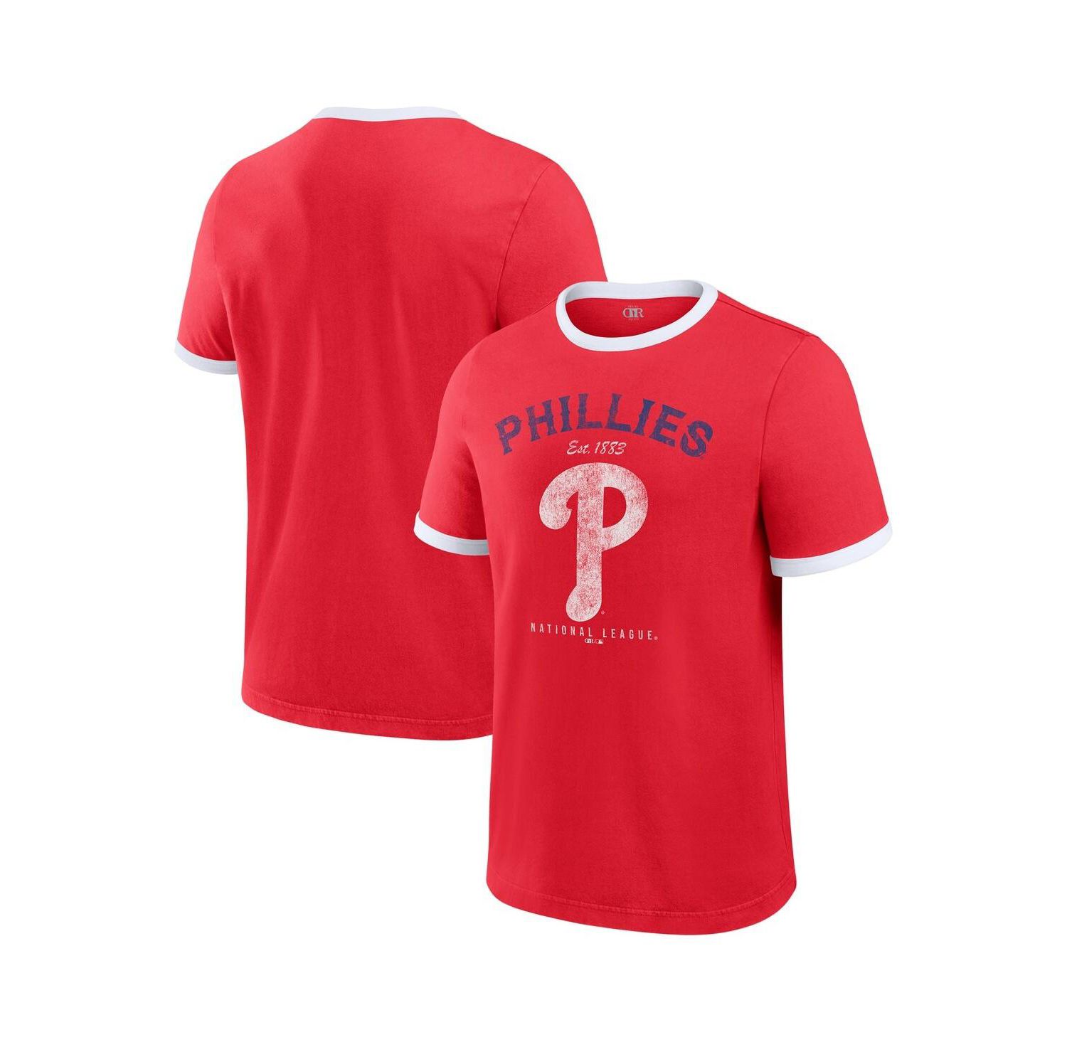 Darius Rucker Collection by Men's Red Philadelphia Phillies Washed Ringer T-Shirt