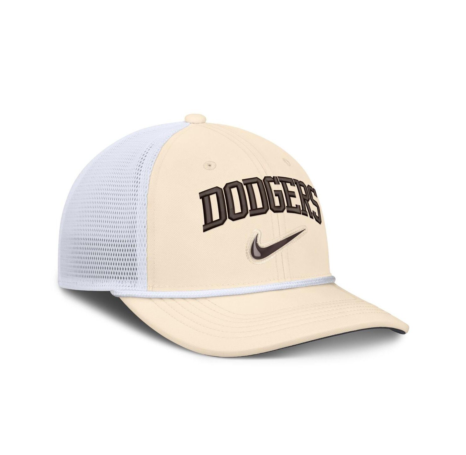 Men's Natural/White Los Angeles Dodgers Rise Dri-FIT Trucker Adjustable Hat
