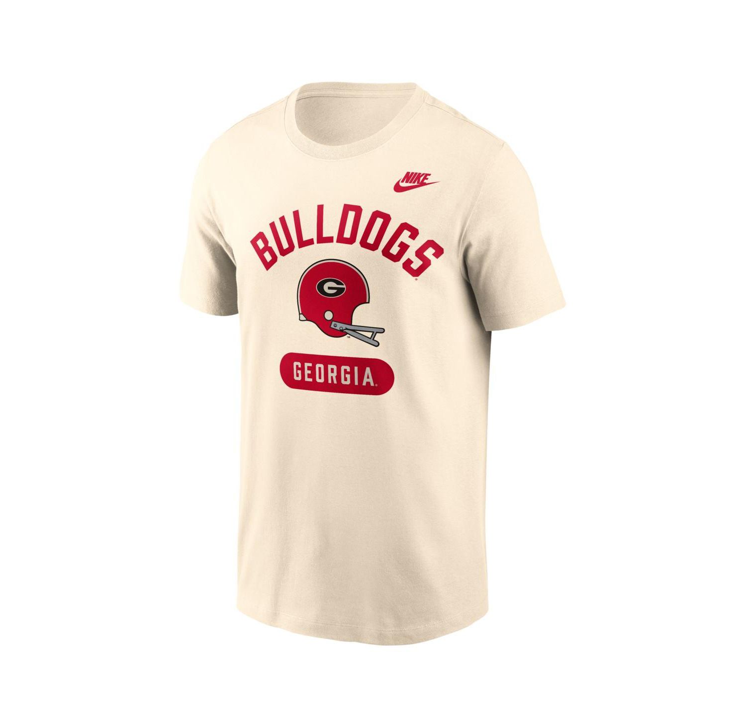Men's Natural Georgia Bulldogs Legacy Arch Helmet T-Shirt