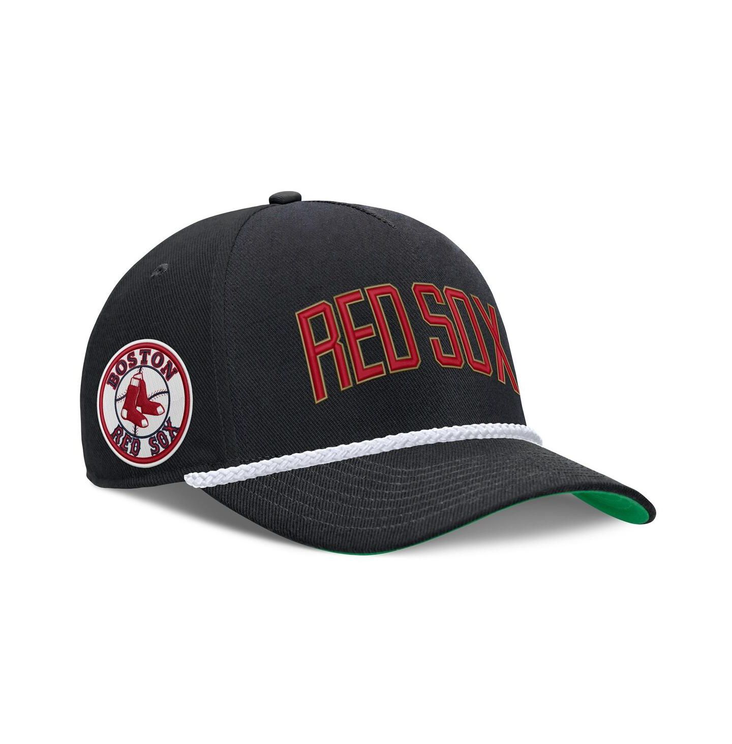 Мужская кепка Nike Black Boston Red Sox Cooperstown Collection Rise Adjustable Hat — фото 1