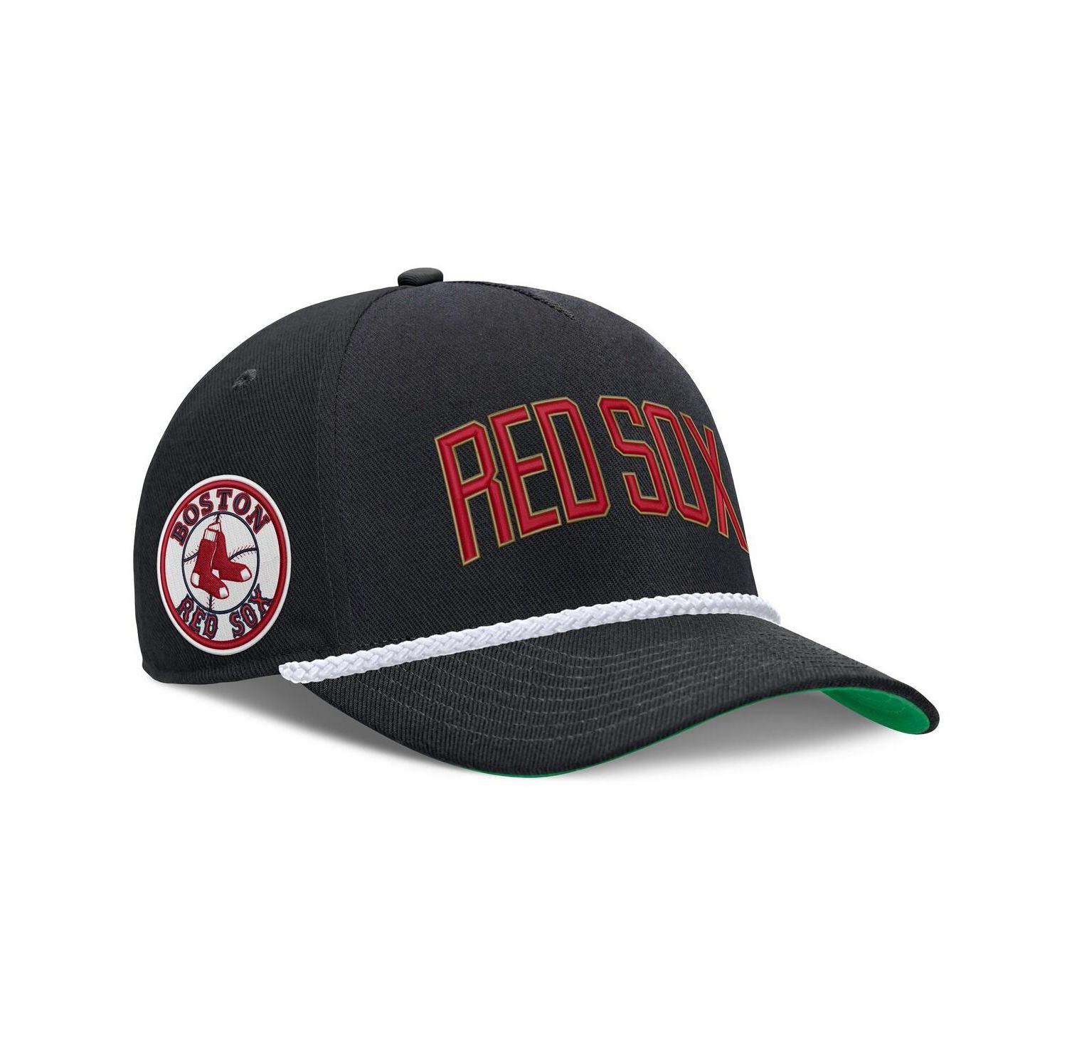 Men's Black Boston Red Sox Cooperstown Collection Rise Adjustable Hat