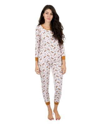 Women's Matching Family Two-Piece Cotton Long Sleeve Shirt and Pants Print Pajamas