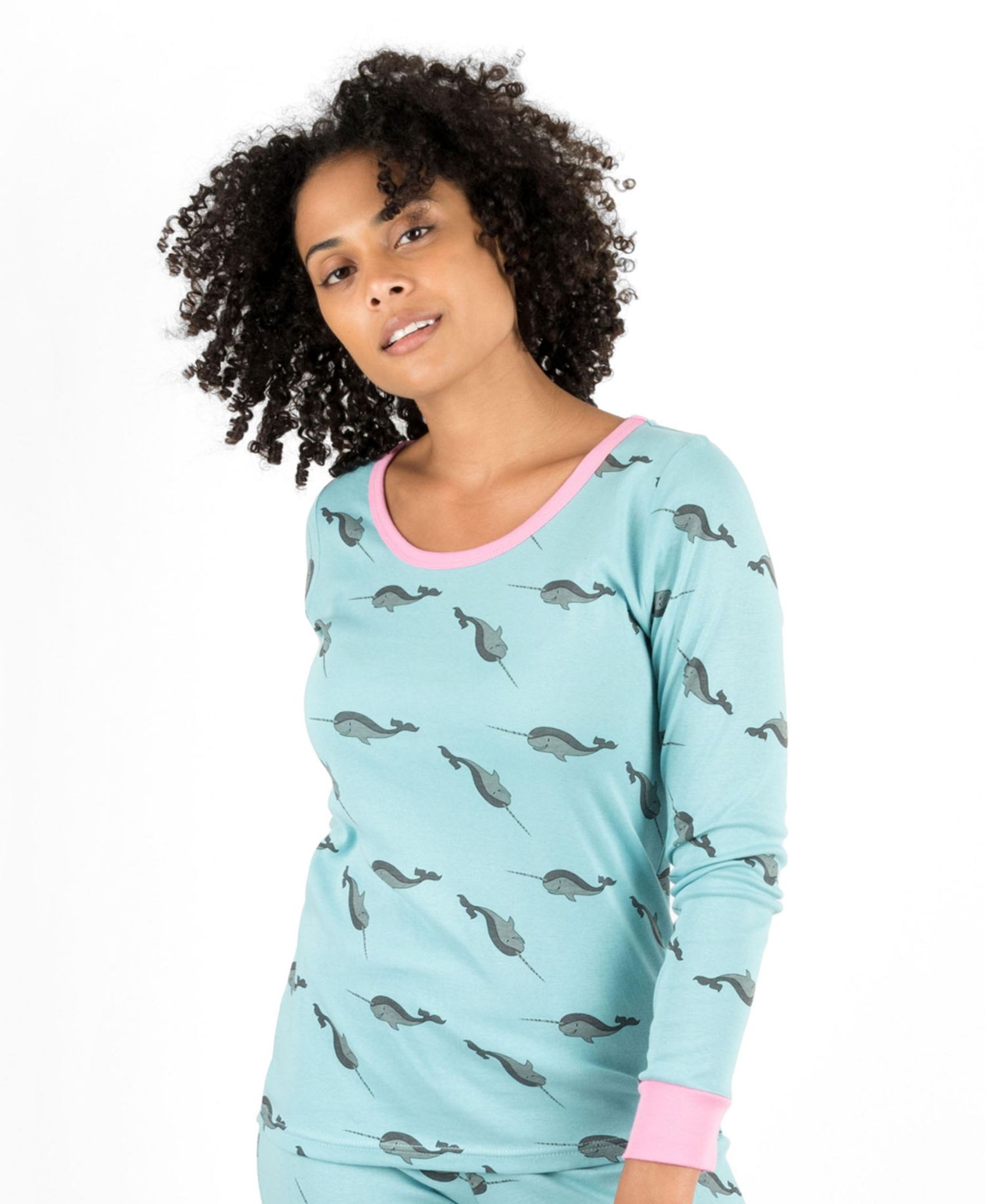Women's Matching Family Two-Piece Cotton Long Sleeve Shirt and Pants Print Pajamas
