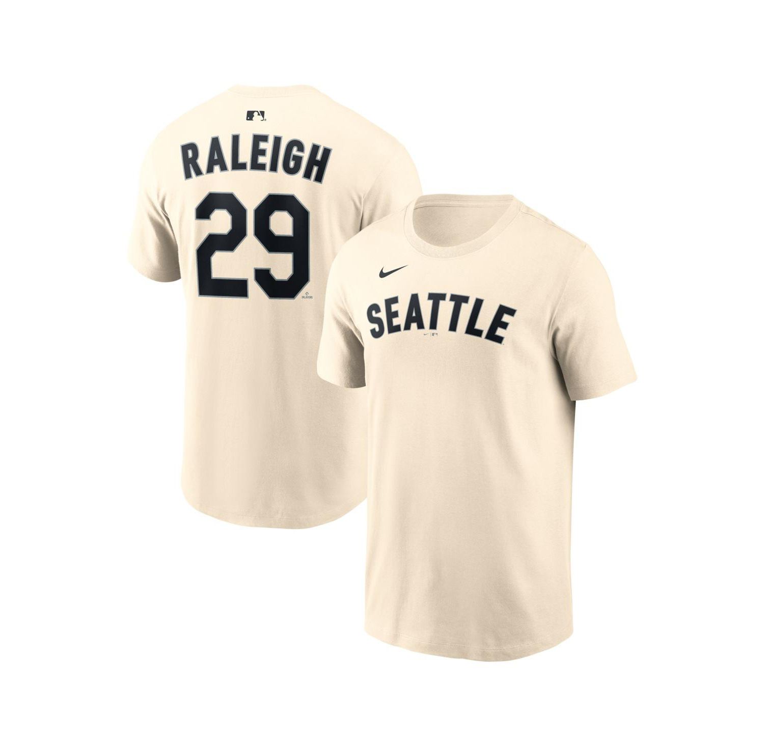 Men's Cal Raleigh Natural Seattle Mariners Name & Number T-Shirt