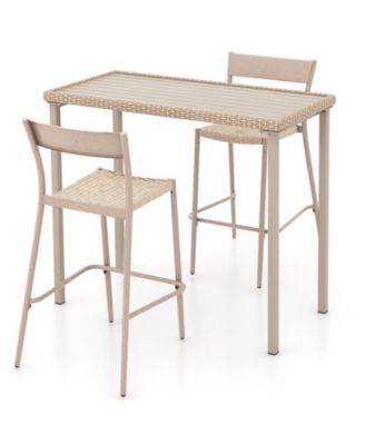 Outdoor Bar Set 3 Piece with Tall Table and Armless Chairs