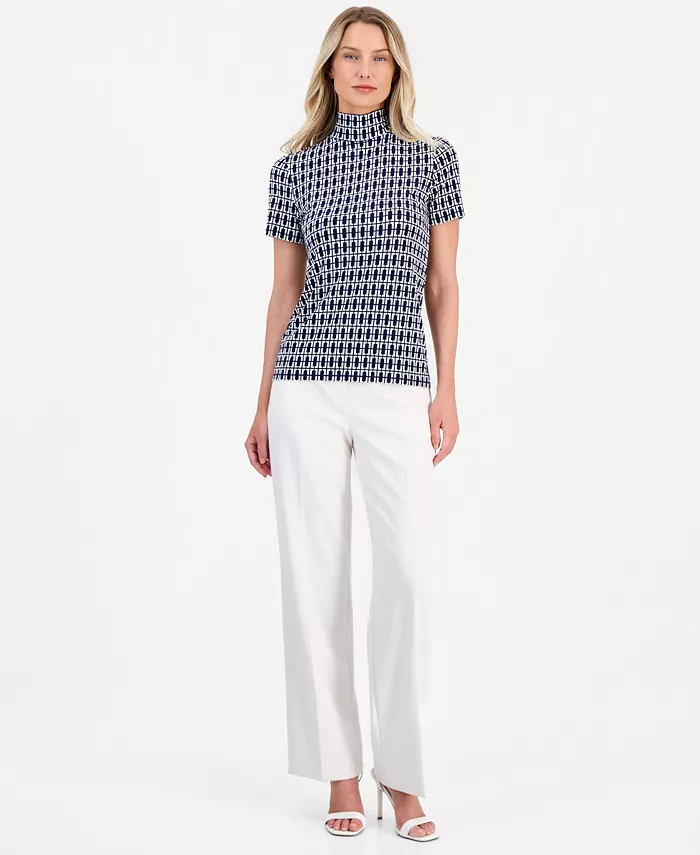 Women's Short-Sleeve Mock-Neck Top - thumbnail 7