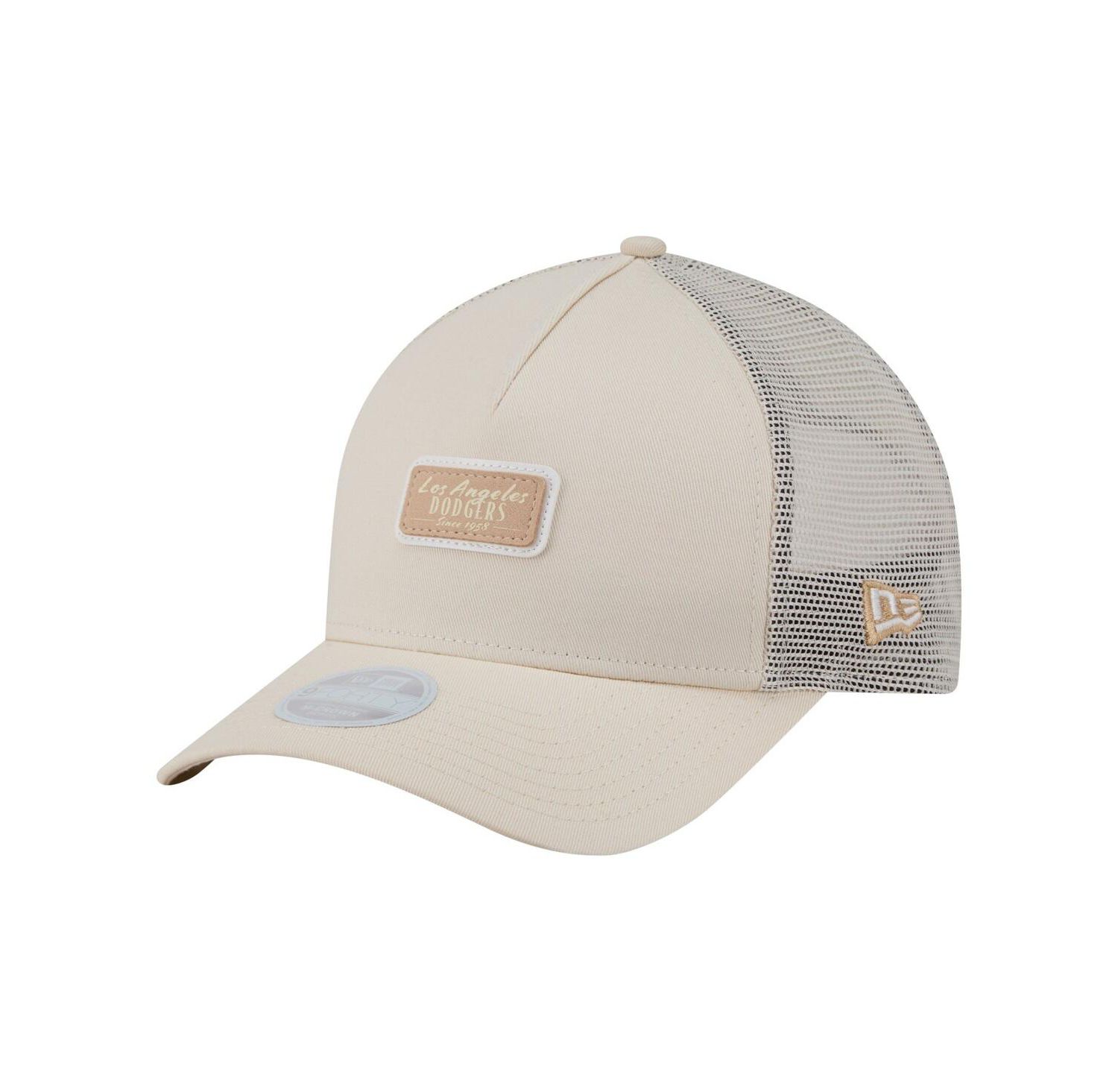 Women's Light Beige Los Angeles Dodgers Tonal Patch 9FORTY M-Crown A-Frame Trucker Adjustable Hat