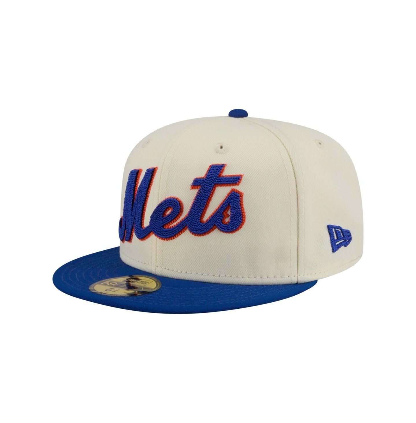 Мужская кепка New Era Cream New York Mets Two-Tone Stitch 59FIFTY Fitted Hat — фото 1