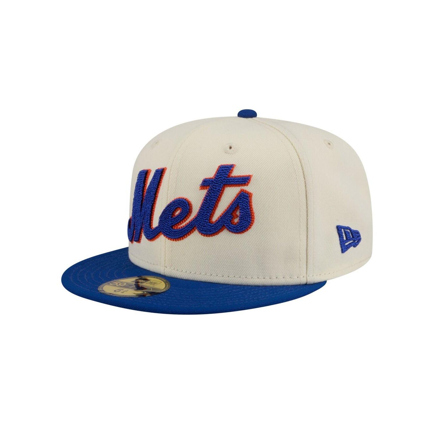 Men's Cream New York Mets Two-Tone Stitch 59FIFTY Fitted Hat