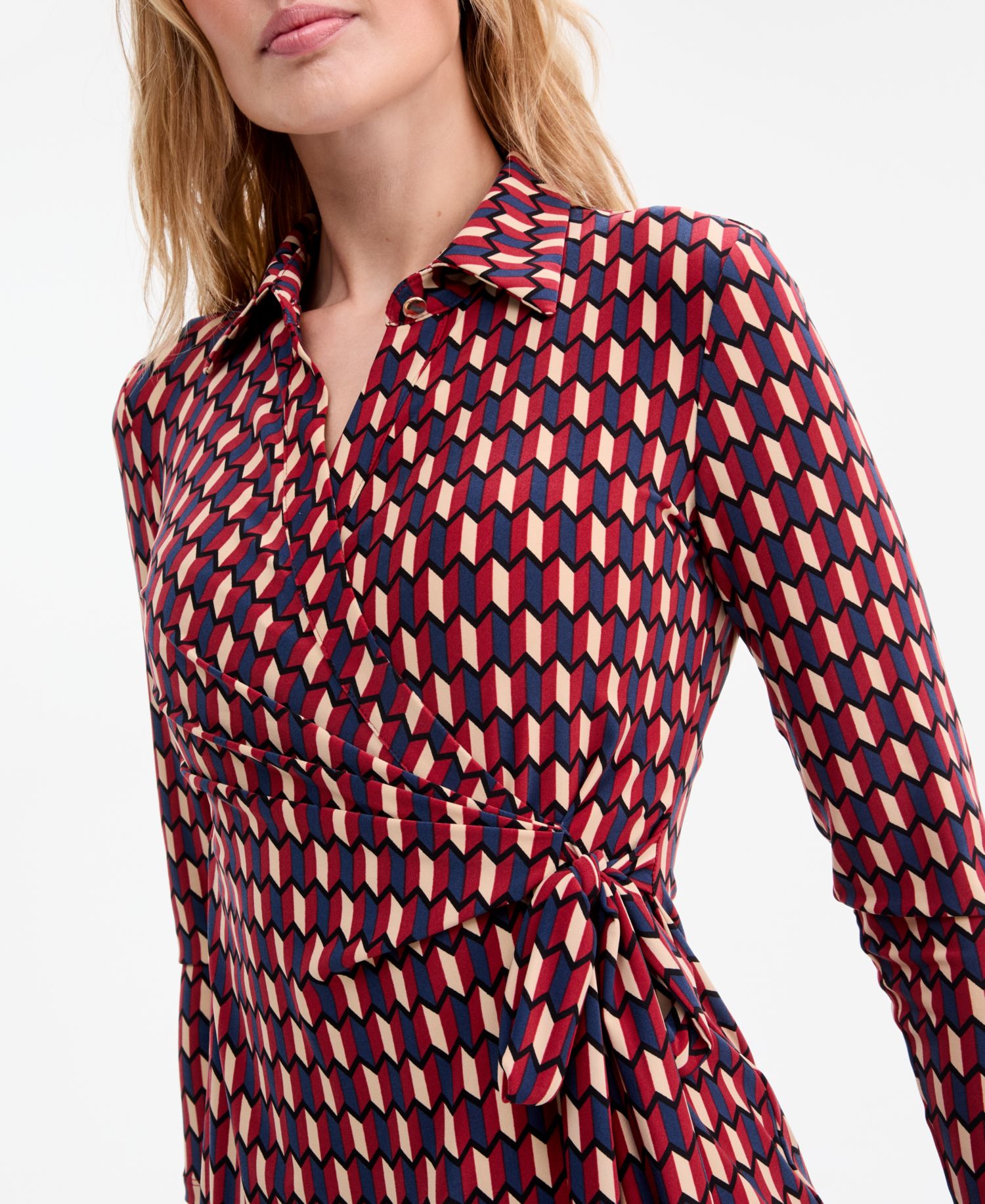 Petite Printed Faux-Wrap Tie-Waist Dress