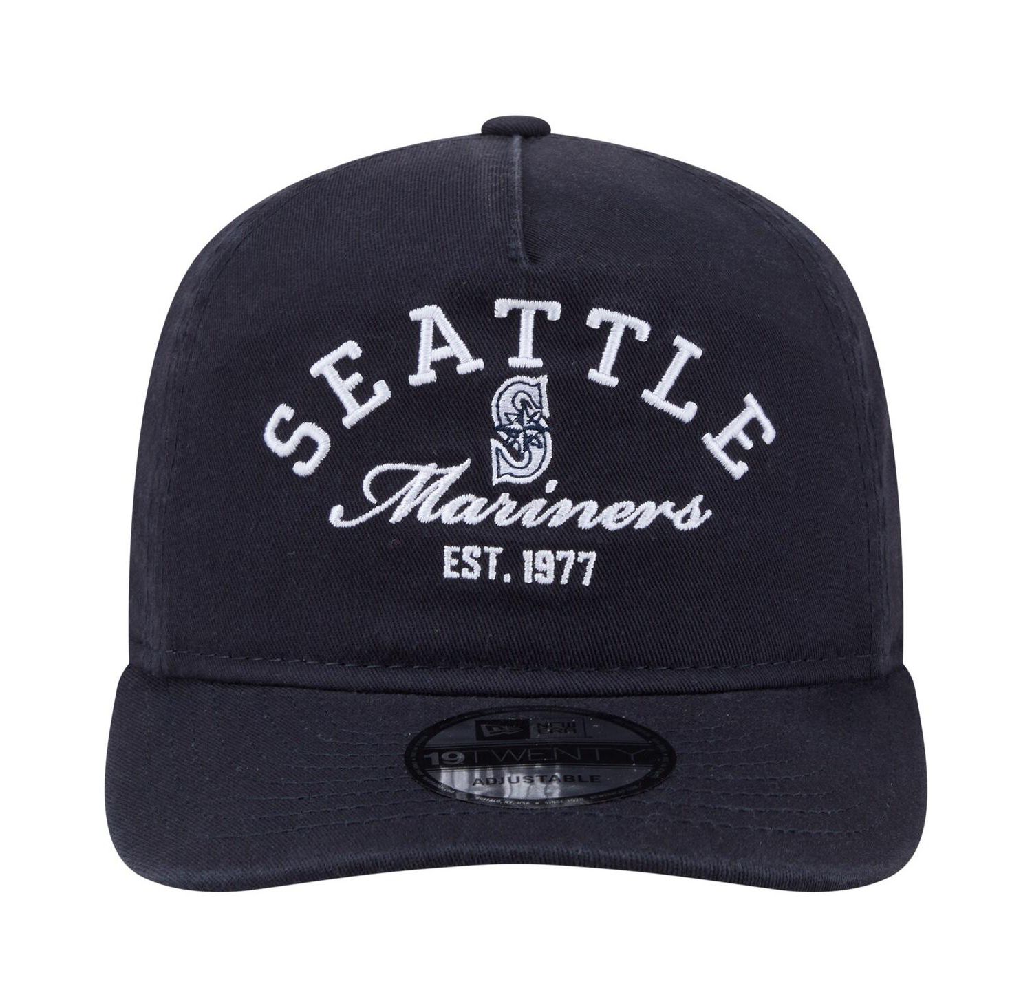 Men's Navy Seattle Mariners Stacked 19TWENTY Adjustable Hat