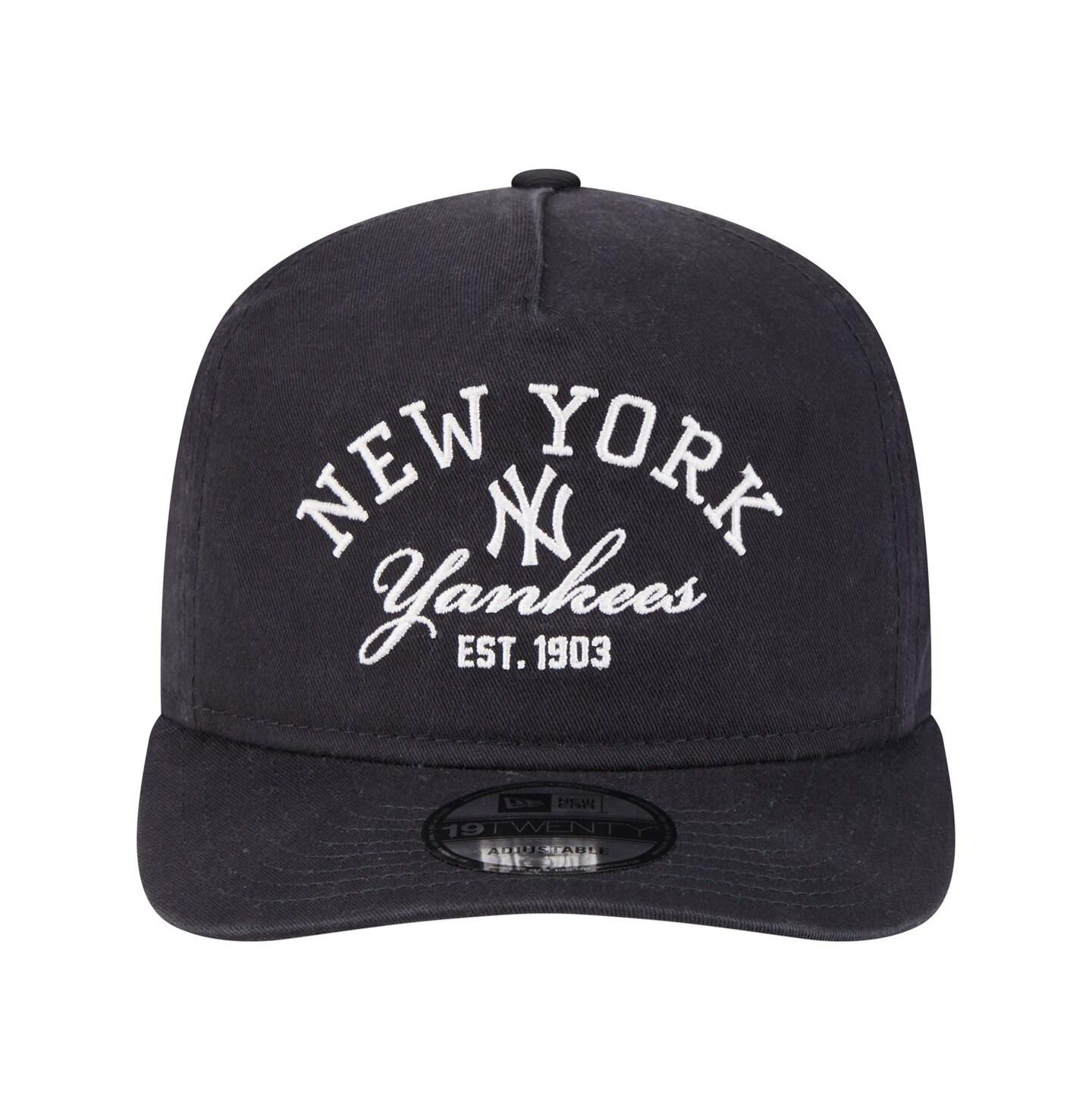 Мужская кепка New Era Navy New York Yankees Stacked 19TWENTY Adjustable Hat — фото 2