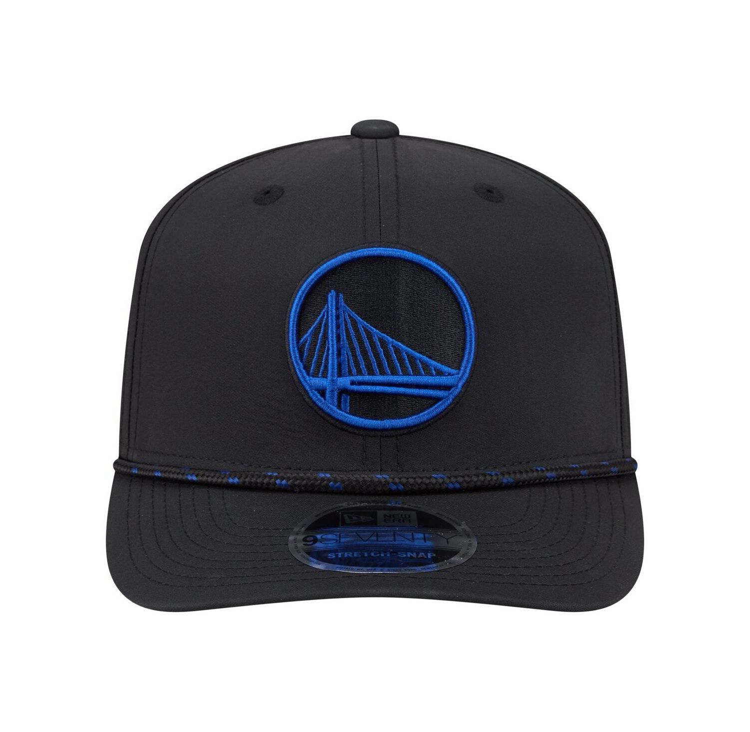 Men's Black Golden State Warriors Sport Rope Vented Stretch-Snap 9SEVENTY Hat