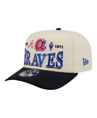 Men's Cream Atlanta Braves Throwback Tri-Hit A-Frame 9FIFTY Adjustable Hat