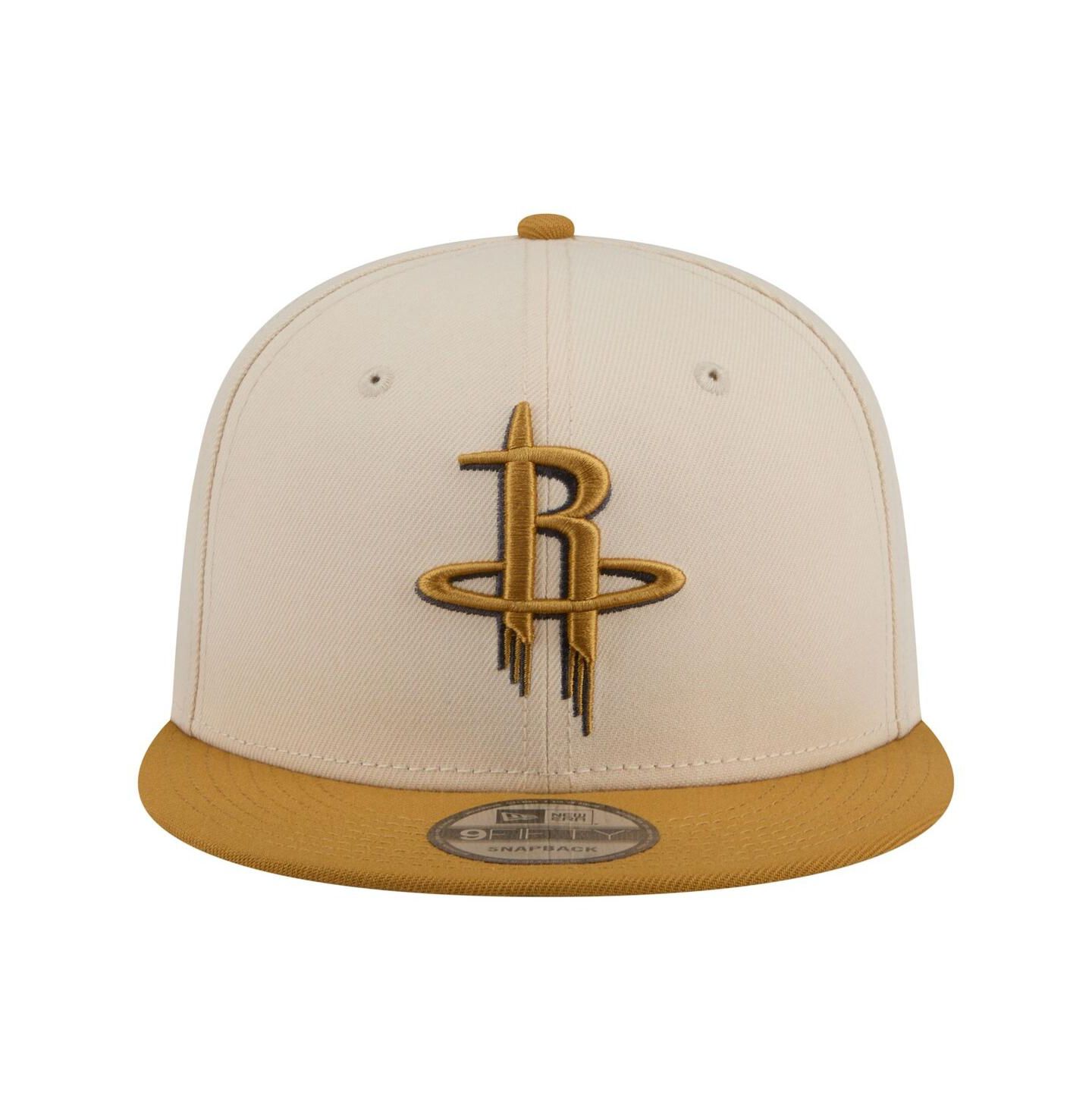 Мужские головные уборы New Era Cream/Tan Houston Rockets Two-Tone Color Pack 9FIFTY Snapback Hat — фото 2