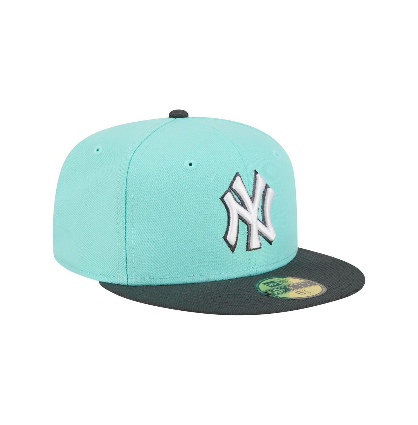 Мужские головные уборы New Era Turquoise/Charcoal New York Yankees Two-Tone Color Pack 59FIFTY Fitted Hat — фото 3