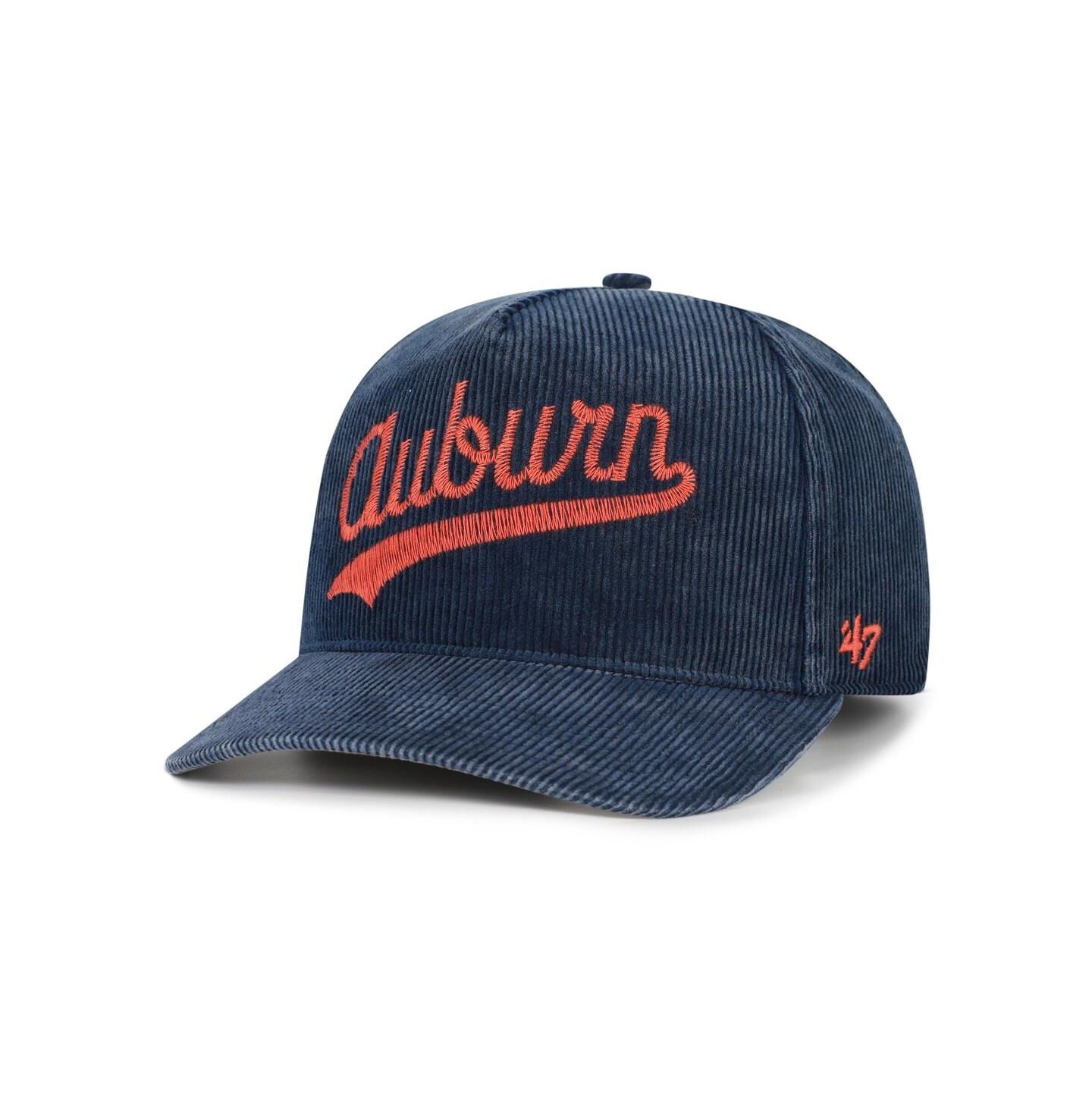 Мужская кепка '47 Brand Navy Auburn Tigers Reclaim Snow Wash Corduroy Hitch Adjustable Hat — фото 1