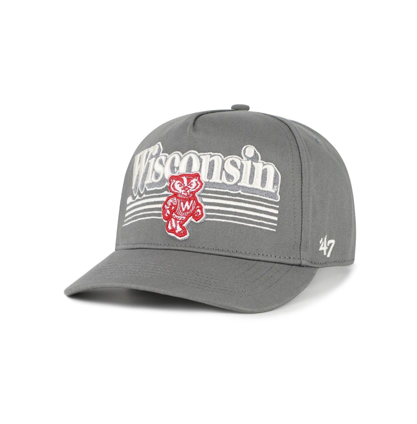 Мужская кепка '47 Brand Gray Wisconsin Badgers Script Fade Hitch Adjustable Hat — фото 1