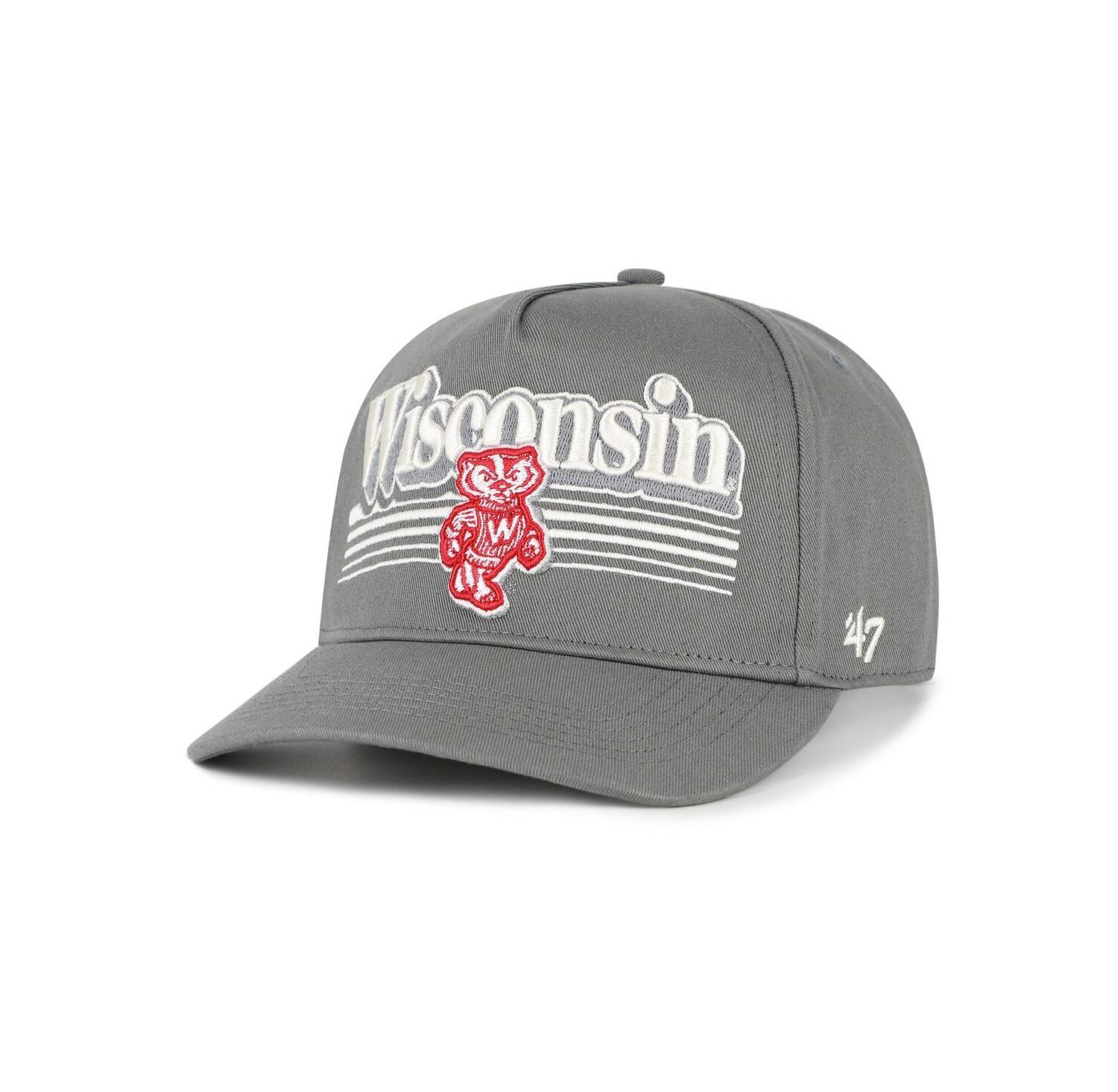 Men's Gray Wisconsin Badgers Script Fade Hitch Adjustable Hat
