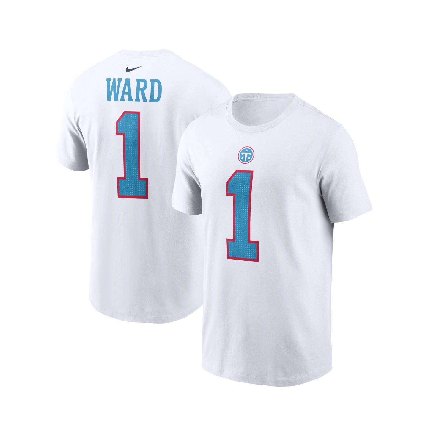Мужская футболка Nike Cameron Ward White Tennessee Titans Player Name & Number — фото 1