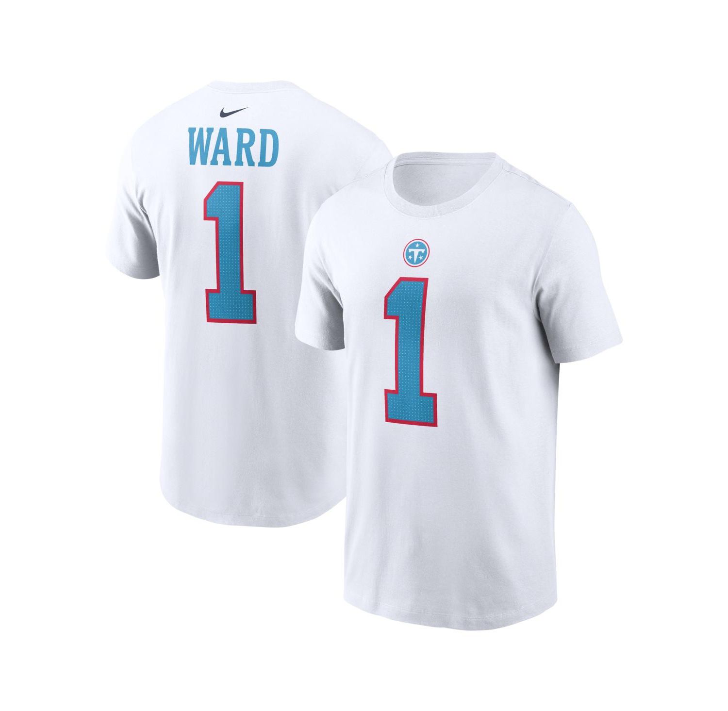 Men's Cameron Ward White Tennessee Titans Player Name & Number T-Shirt