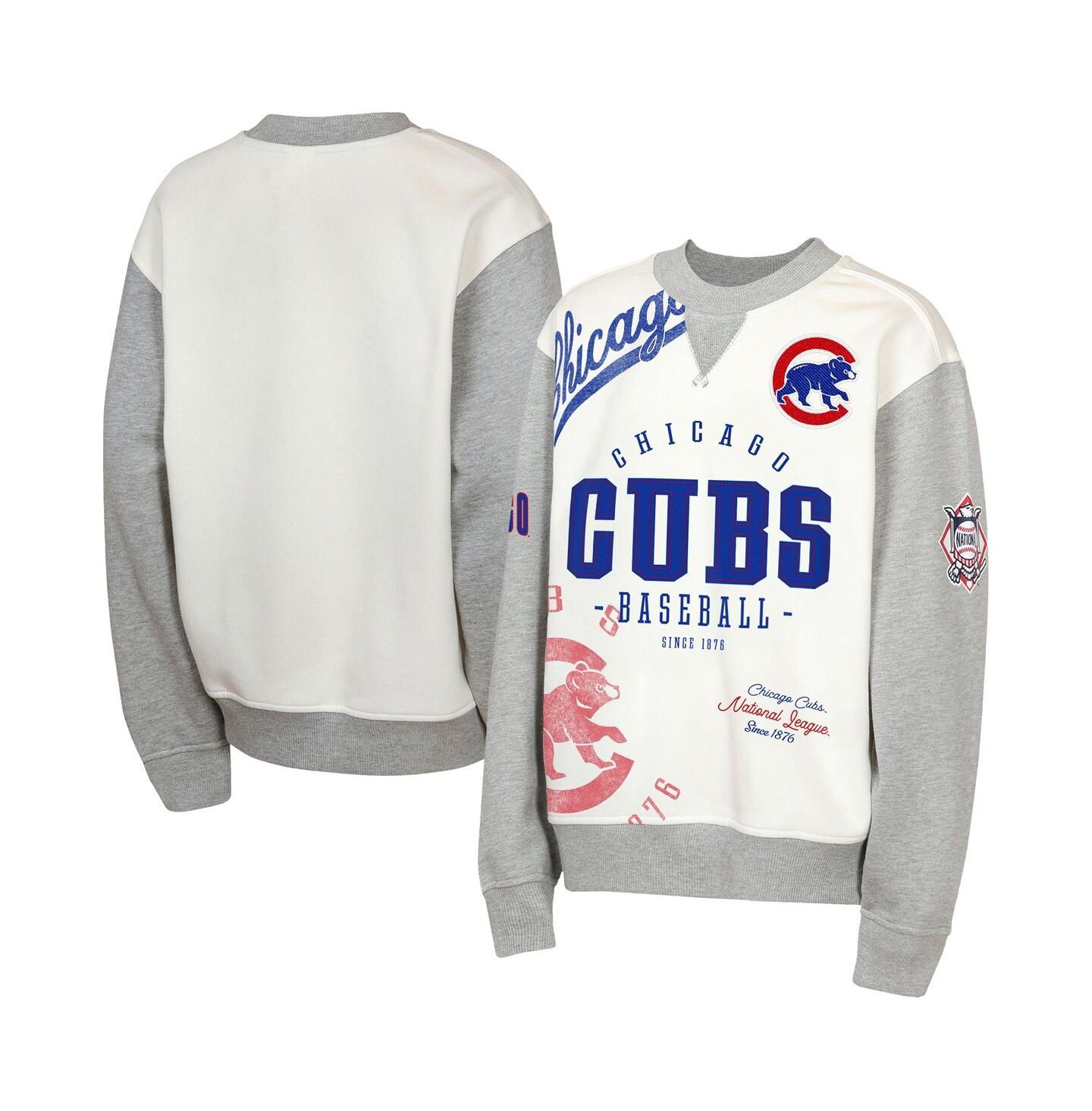Детская толстовка Outerstuff Cream/Gray Chicago Cubs Big League Power Hit Fleece — фото 1