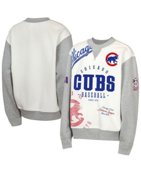 Детская толстовка Outerstuff Cream/Gray Chicago Cubs Big League Power Hit Fleece