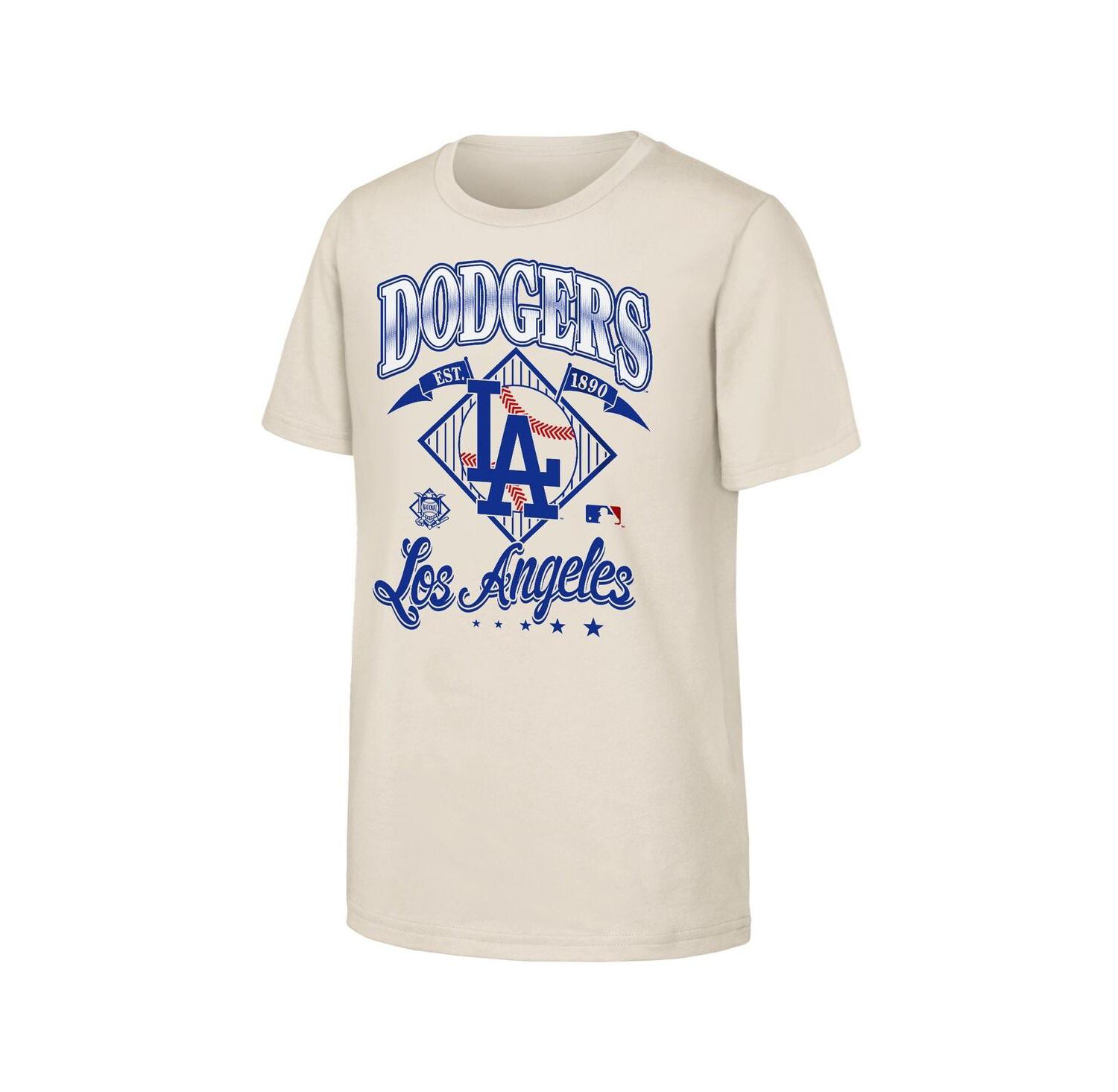 Big Boys and Girls Natural Los Angeles Dodgers Triple Hit T-Shirt