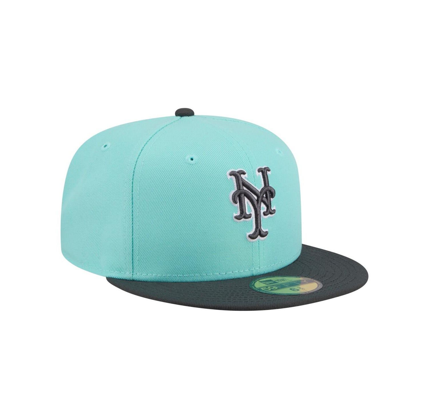 Men's Turquoise/Charcoal New York Mets Two-Tone Color Pack 59FIFTY Fitted Hat