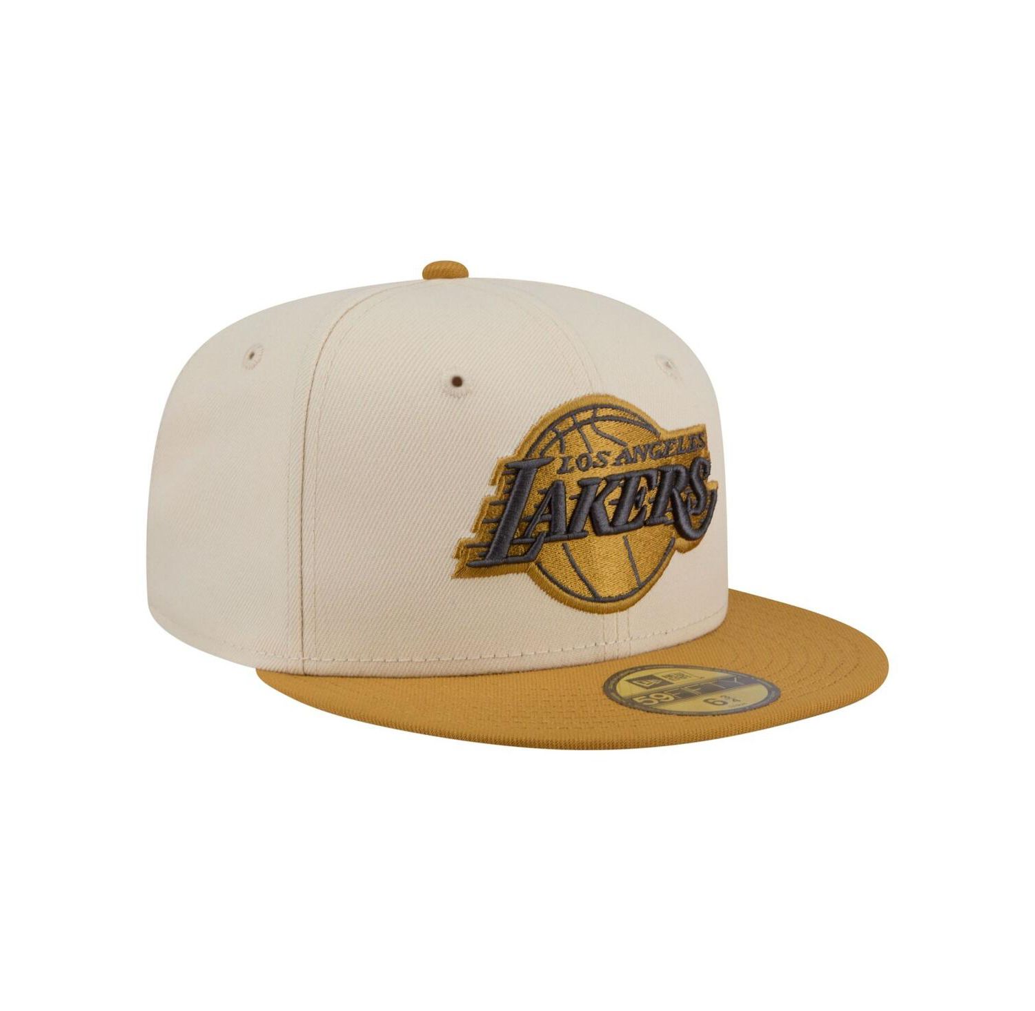 Men's Cream/Tan Los Angeles Lakers Two-Tone Color Pack 59FIFTY Fitted Hat