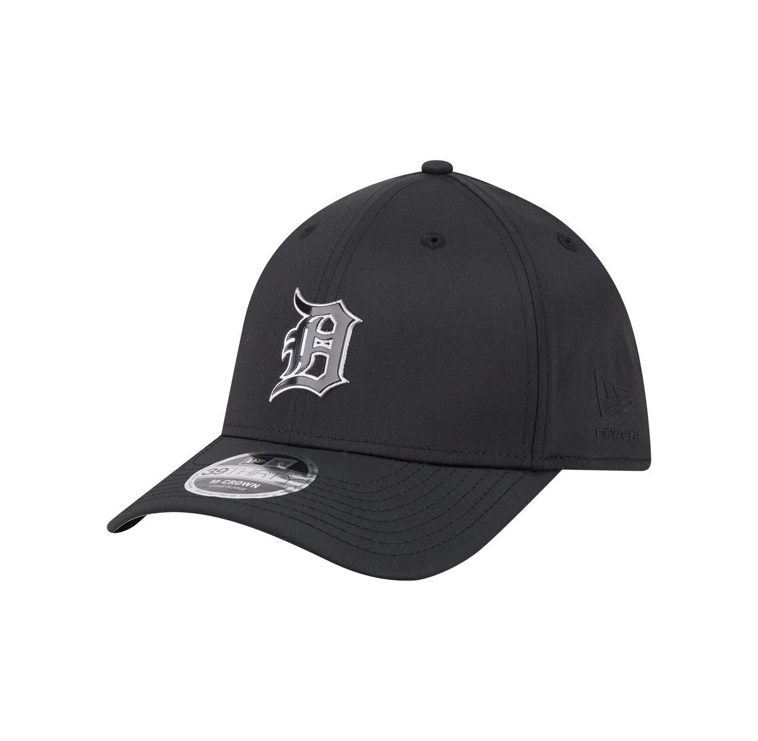 Men's Black Detroit Tigers Metallic 39THIRTY M-Crown Flex Hat