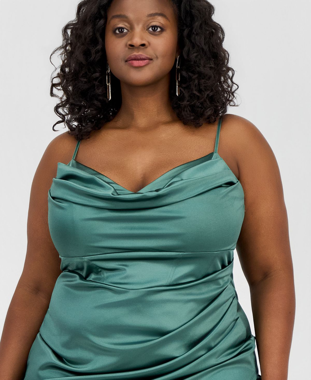 Emerald Sundae Trendy Plus Size Asymmetric Sleeveless Bodycon Dress view 5 — MAYCSS fashion products