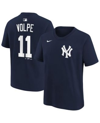 Big Boys and Girls Anthony Volpe Navy New York Yankees Name and Number T-Shirt