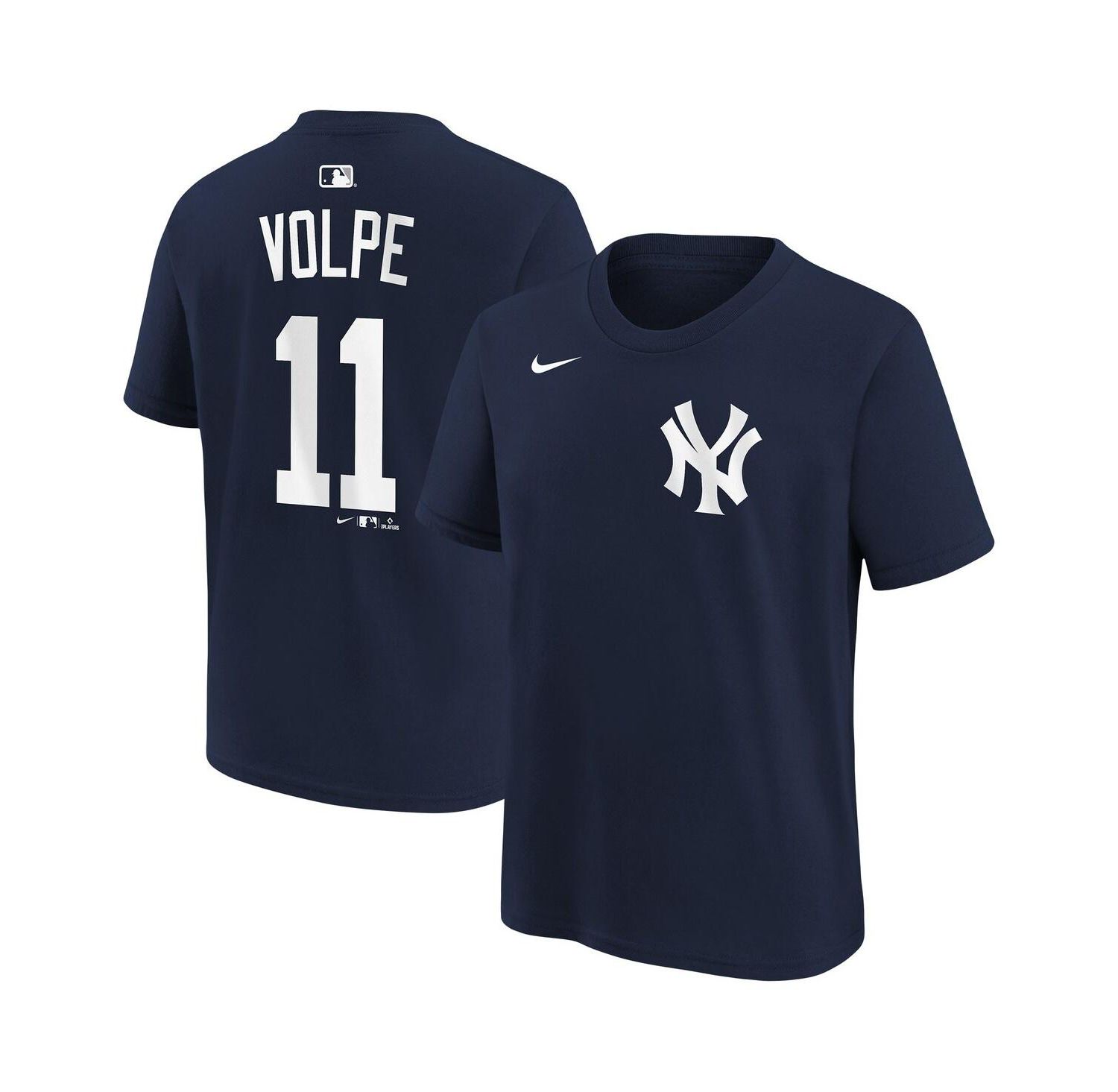 Big Boys and Girls Anthony Volpe Navy New York Yankees Name and Number T-Shirt