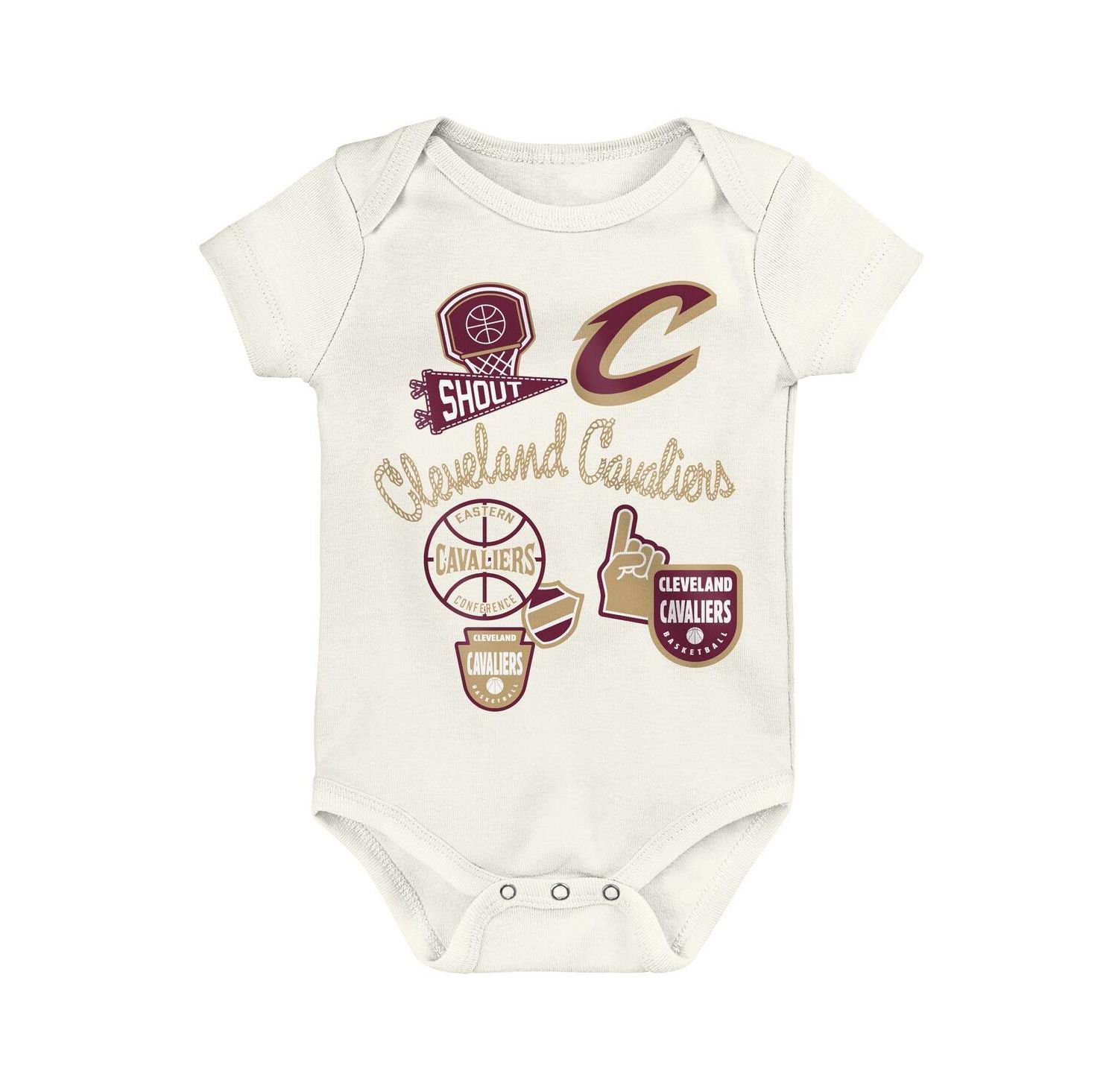 Baby Boys and Girls 3-Pack Cleveland Cavaliers Littlest Player Bodysuit Set