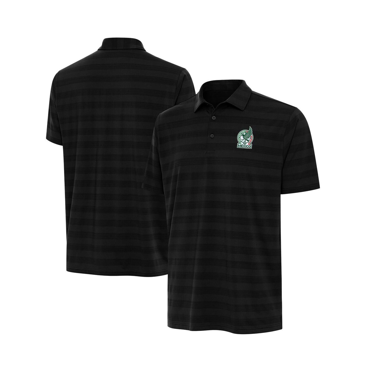Мужское поло Antigua Black Mexico National Team Channel Polo Shirt — фото 1