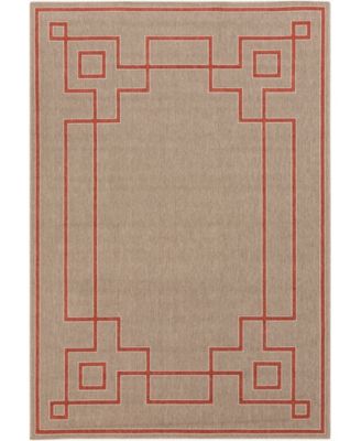 Alfresco ALF-9633 Rust 6' x 9' Area Rug, Indoor/Outdoor