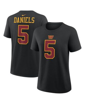 Women's Jayden Daniels Black Washington Commanders Name & Number T-Shirt