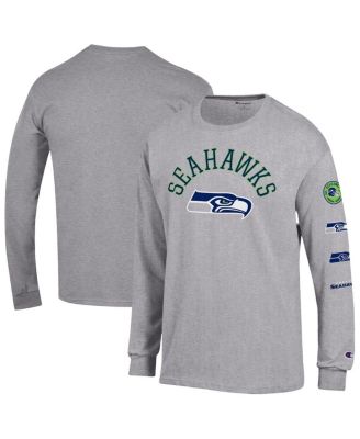 Men's Heather Gray Seattle Seahawks Seal Long Sleeve T-Shirt