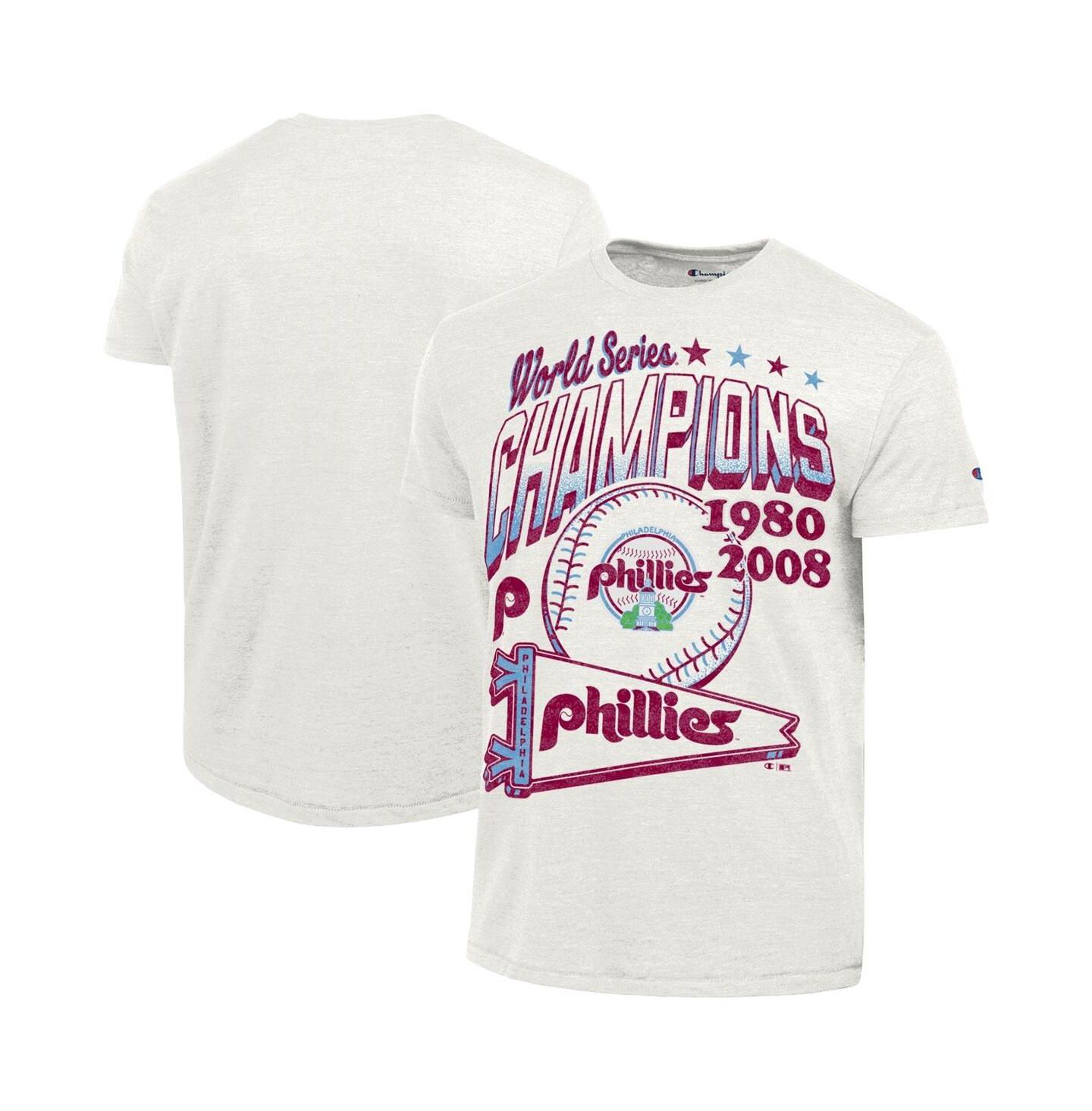 Мужская футболка Champion White Philadelphia Phillies Winning Tradition Cooperstown Tri-Blend — фото 1