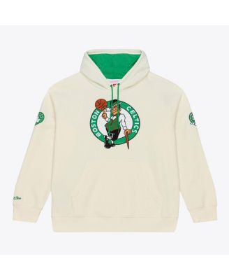 Men's Cream Boston Celtics Hardwood Classics Chainstitch Premium Fleece Hoodie