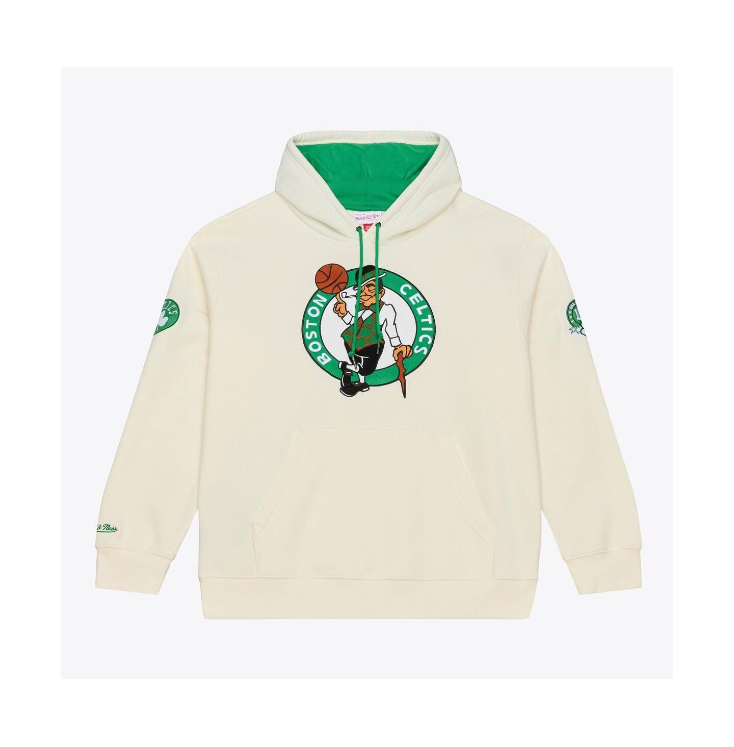 Мужское флисовое худи Mitchell & Ness Boston Celtics Hardwood Classics, Cream — фото 1