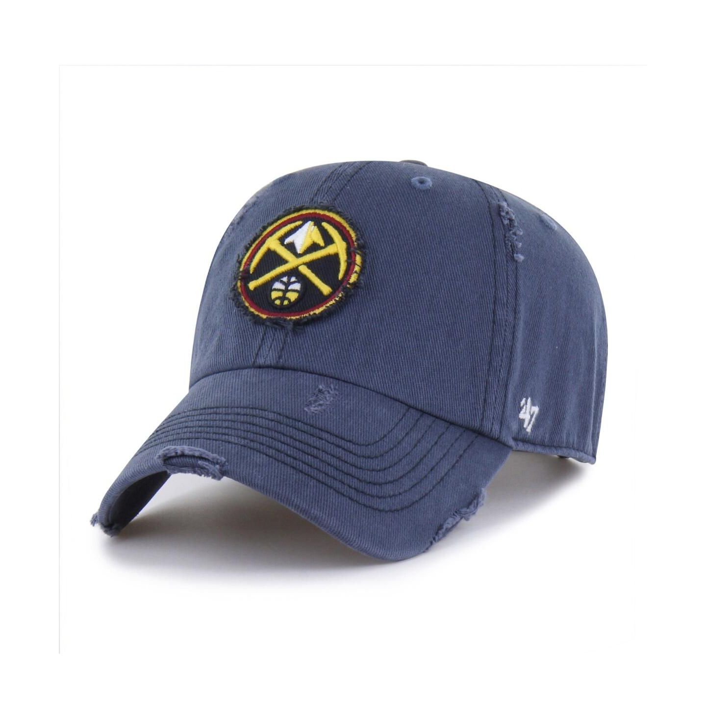 Мужская кепка '47 Brand Navy Denver Nuggets Weathered Clean Up Adjustable Hat — фото 1